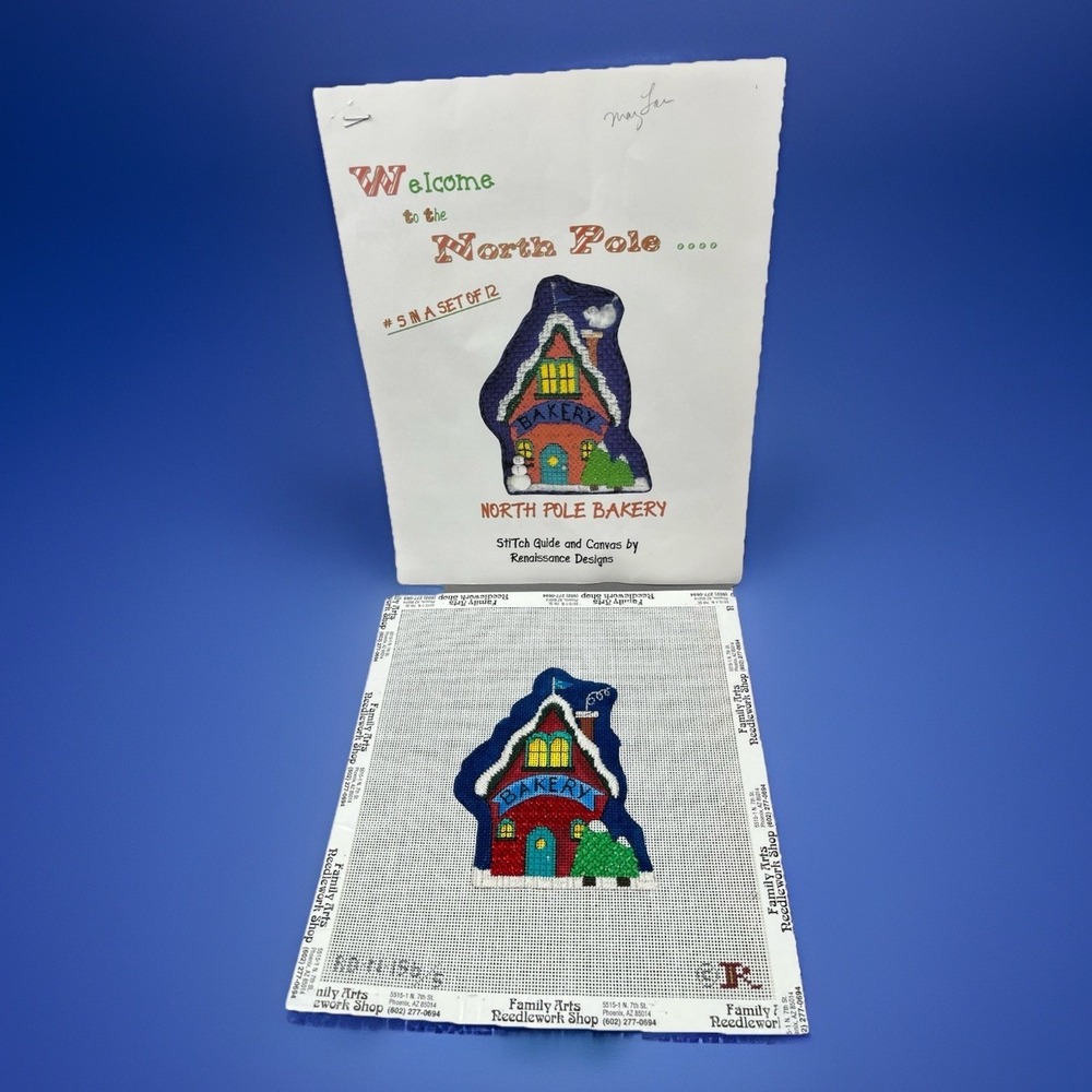 Renaissance‎ Designs Hand Painted Needlepoint North Pole Village - Bakery